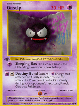 Gastly (50/102) (Shadowless) [Base Set 1st Edition]