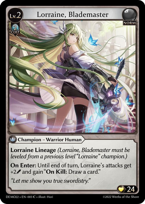 Lorraine, Blademaster [2022 Demo Deck] – Danireon Cards & Games